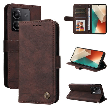 Skin Feel Life Tree Metal Button Leather Phone Case, For Xiaomi Redmi Note13 5G Global, For Xiaomi Redmi 13C 4G, For Xiaomi Redmi Note13 Pro+ 5G Global, For Xiaomi Redmi Note13 Pro 5G Global