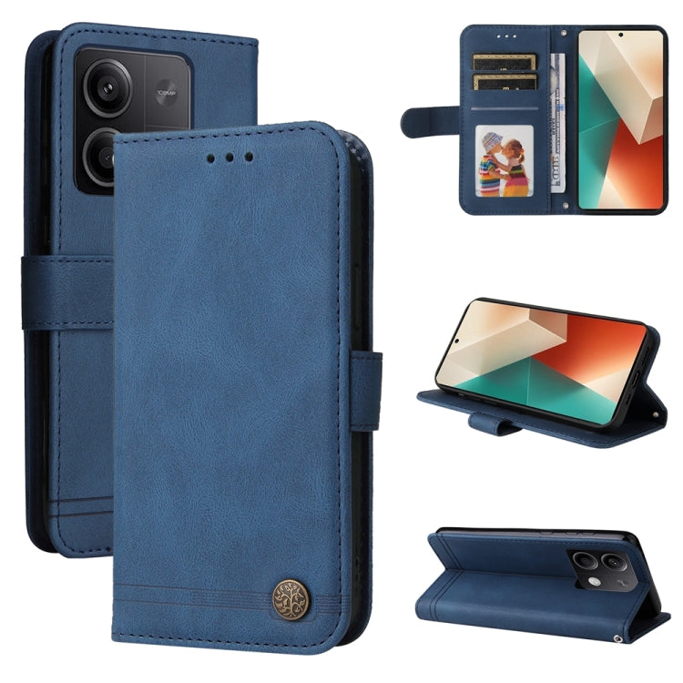 Skin Feel Life Tree Metal Button Leather Phone Case, For Xiaomi Redmi Note13 5G Global, For Xiaomi Redmi 13C 4G, For Xiaomi Redmi Note13 Pro+ 5G Global, For Xiaomi Redmi Note13 Pro 5G Global