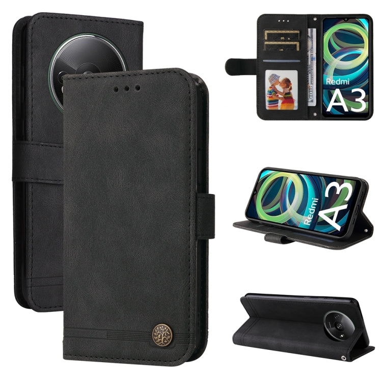 Skin Feel Life Tree Metal Button Leather Phone Case, For Xiaomi Poco F6, For Xiaomi Redmi A3, For Xiaomi Redmi Note13 Pro 4G Global/Poco M6 Pro 4G, For Xiaomi Redmi Note13 4G