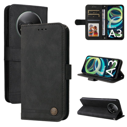 Skin Feel Life Tree Metal Button Leather Phone Case, For Xiaomi Poco F6, For Xiaomi Redmi A3, For Xiaomi Redmi Note13 Pro 4G Global/Poco M6 Pro 4G, For Xiaomi Redmi Note13 4G