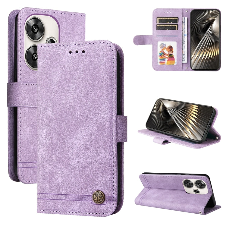 Skin Feel Life Tree Metal Button Leather Phone Case, For Xiaomi Poco F6, For Xiaomi Redmi A3, For Xiaomi Redmi Note13 Pro 4G Global/Poco M6 Pro 4G, For Xiaomi Redmi Note13 4G