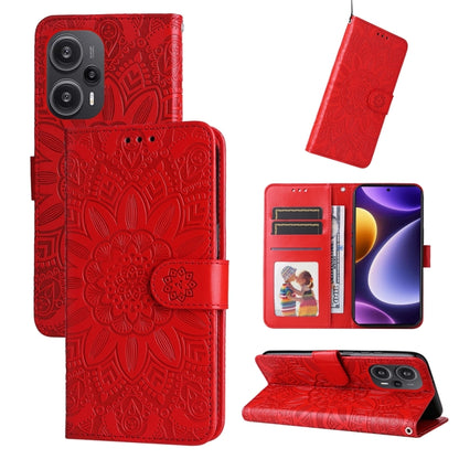 Embossed Sunflower Leather Phone Case, For Xiaomi Redmi K70 / K70 Pro, For Xiaomi Redmi Poco F5, For Xiaomi Redmi K60 / K60 Pro, For Xiaomi Redmi Note 12S 4G