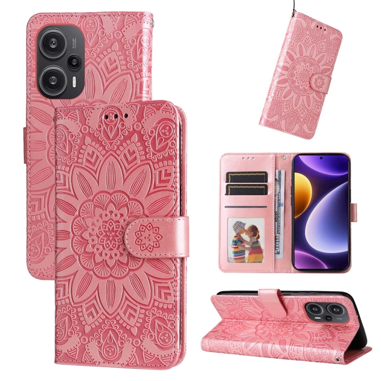 Embossed Sunflower Leather Phone Case, For Xiaomi Redmi K70 / K70 Pro, For Xiaomi Redmi Poco F5, For Xiaomi Redmi K60 / K60 Pro, For Xiaomi Redmi Note 12S 4G