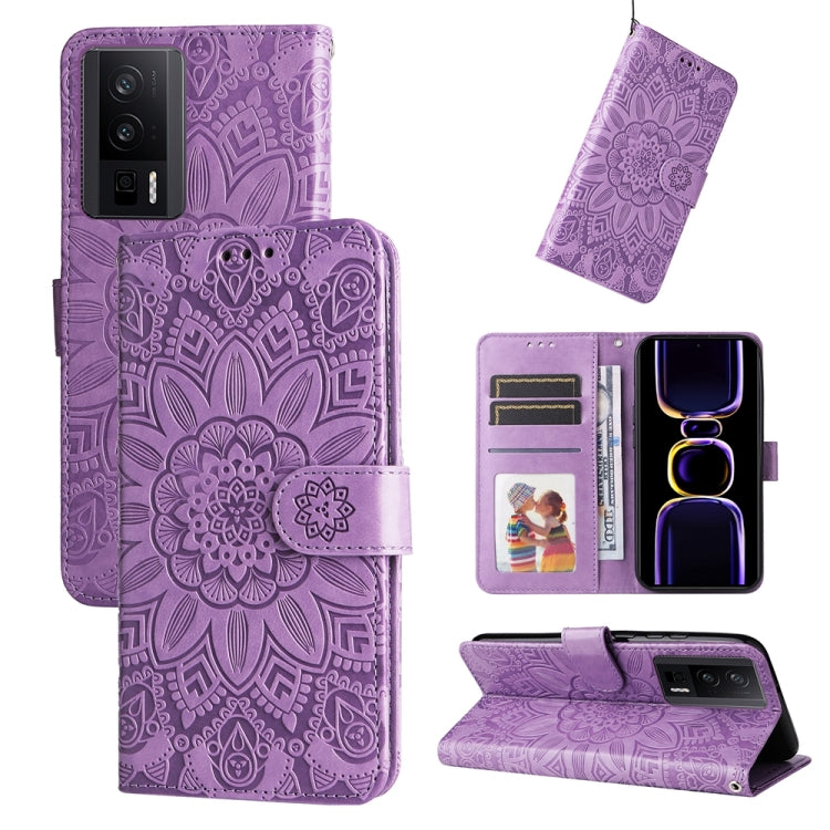 Embossed Sunflower Leather Phone Case, For Xiaomi Redmi K70 / K70 Pro, For Xiaomi Redmi Poco F5, For Xiaomi Redmi K60 / K60 Pro, For Xiaomi Redmi Note 12S 4G