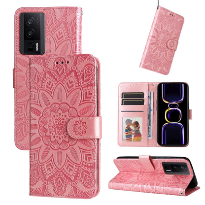 Embossed Sunflower Leather Phone Case, For Xiaomi Redmi K70 / K70 Pro, For Xiaomi Redmi Poco F5, For Xiaomi Redmi K60 / K60 Pro, For Xiaomi Redmi Note 12S 4G