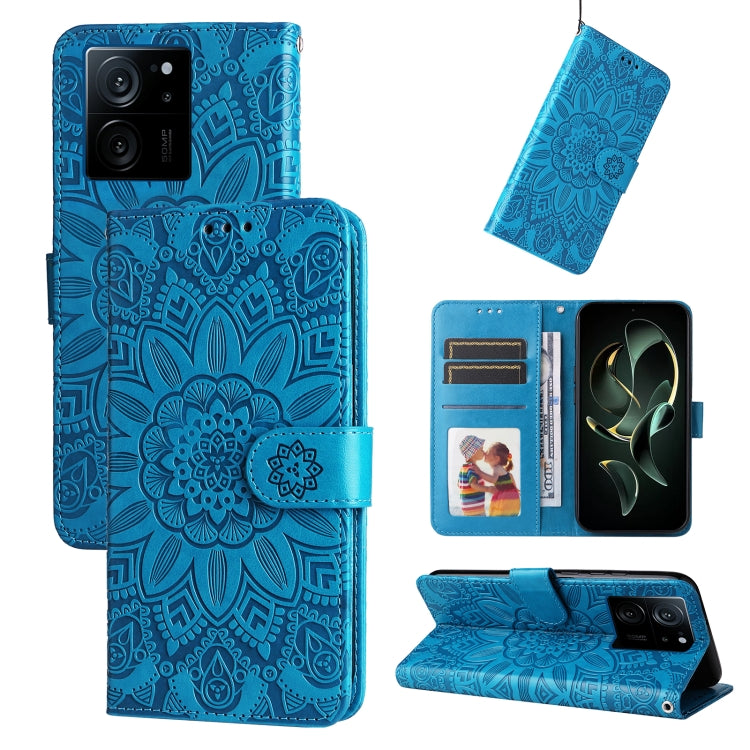 Embossed Sunflower Leather Phone Case, For Xiaomi Redmi 13C 4G, For Xiaomi Redmi Note13 Pro+ 5G Global, For Xiaomi Redmi Note13 Pro 5G Global, For Xiaomi 13T / Redmi K60 Ultra