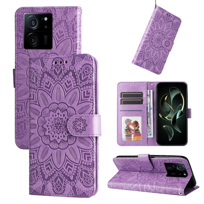 Embossed Sunflower Leather Phone Case, For Xiaomi Redmi 13C 4G, For Xiaomi Redmi Note13 Pro+ 5G Global, For Xiaomi Redmi Note13 Pro 5G Global, For Xiaomi 13T / Redmi K60 Ultra
