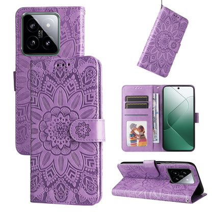 Embossed Sunflower Leather Phone Case, For Xiaomi 14 Ultra, For Xiaomi 14 Pro, For Xiaomi 14, For Xiaomi Redmi Note13 5G Global
