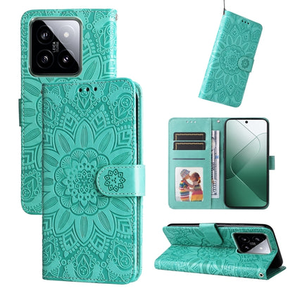 Embossed Sunflower Leather Phone Case, For Xiaomi 14 Ultra, For Xiaomi 14 Pro, For Xiaomi 14, For Xiaomi Redmi Note13 5G Global