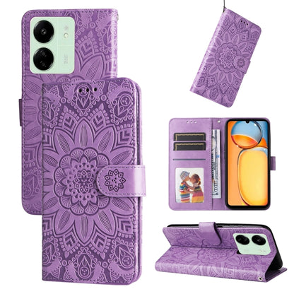 Embossed Sunflower Leather Phone Case, For Xiaomi Redmi 13C 4G, For Xiaomi Redmi Note13 Pro+ 5G Global, For Xiaomi Redmi Note13 Pro 5G Global, For Xiaomi 13T / Redmi K60 Ultra
