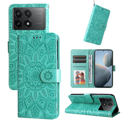 Embossed Sunflower Leather Phone Case, For Xiaomi Redmi K70 / K70 Pro, For Xiaomi Redmi Poco F5, For Xiaomi Redmi K60 / K60 Pro, For Xiaomi Redmi Note 12S 4G