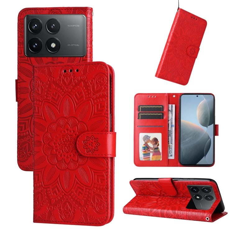 Embossed Sunflower Leather Phone Case, For Xiaomi Redmi A3, For Xiaomi Redmi Note13 Pro 4G Global/Poco M6 Pro 4G, For Xiaomi Redmi Note13 4G, For Xiaomi Redmi K70E