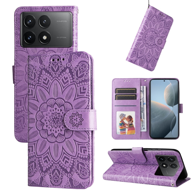 Embossed Sunflower Leather Phone Case, For Xiaomi Redmi A3, For Xiaomi Redmi Note13 Pro 4G Global/Poco M6 Pro 4G, For Xiaomi Redmi Note13 4G, For Xiaomi Redmi K70E