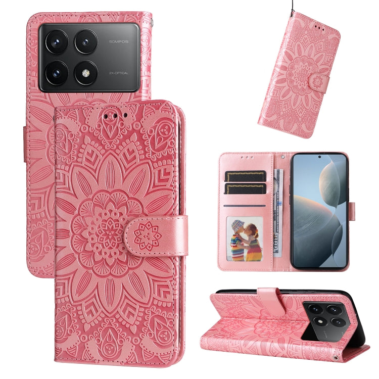 Embossed Sunflower Leather Phone Case, For Xiaomi Redmi A3, For Xiaomi Redmi Note13 Pro 4G Global/Poco M6 Pro 4G, For Xiaomi Redmi Note13 4G, For Xiaomi Redmi K70E
