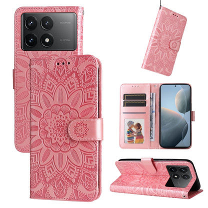 Embossed Sunflower Leather Phone Case, For Xiaomi Redmi A3, For Xiaomi Redmi Note13 Pro 4G Global/Poco M6 Pro 4G, For Xiaomi Redmi Note13 4G, For Xiaomi Redmi K70E