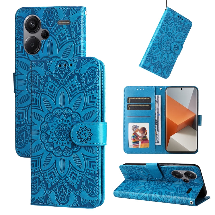 Embossed Sunflower Leather Phone Case, For Xiaomi Redmi 13C 4G, For Xiaomi Redmi Note13 Pro+ 5G Global, For Xiaomi Redmi Note13 Pro 5G Global, For Xiaomi 13T / Redmi K60 Ultra