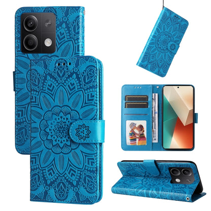 Embossed Sunflower Leather Phone Case, For Xiaomi 14 Ultra, For Xiaomi 14 Pro, For Xiaomi 14, For Xiaomi Redmi Note13 5G Global