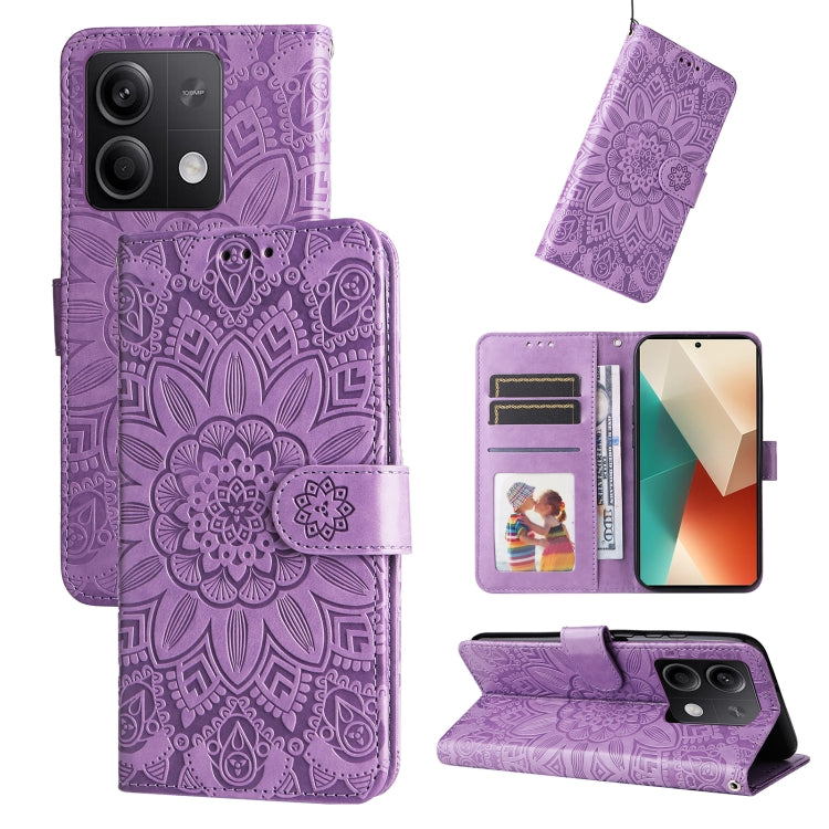 Embossed Sunflower Leather Phone Case, For Xiaomi 14 Ultra, For Xiaomi 14 Pro, For Xiaomi 14, For Xiaomi Redmi Note13 5G Global