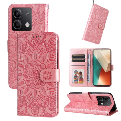 Embossed Sunflower Leather Phone Case, For Xiaomi 14 Ultra, For Xiaomi 14 Pro, For Xiaomi 14, For Xiaomi Redmi Note13 5G Global