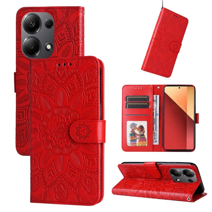 Embossed Sunflower Leather Phone Case, For Xiaomi Redmi A3, For Xiaomi Redmi Note13 Pro 4G Global/Poco M6 Pro 4G, For Xiaomi Redmi Note13 4G, For Xiaomi Redmi K70E