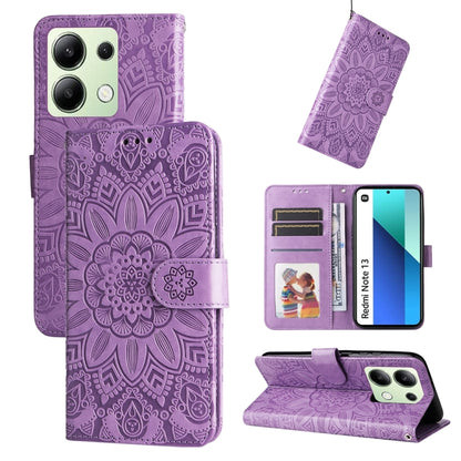 Embossed Sunflower Leather Phone Case, For Xiaomi Redmi A3, For Xiaomi Redmi Note13 Pro 4G Global/Poco M6 Pro 4G, For Xiaomi Redmi Note13 4G, For Xiaomi Redmi K70E