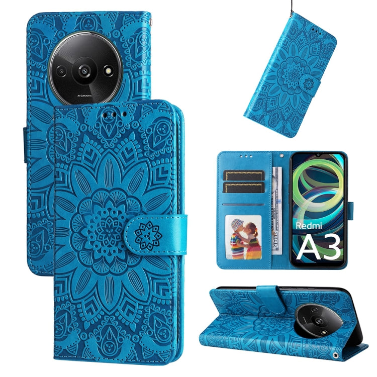 Embossed Sunflower Leather Phone Case, For Xiaomi Redmi A3, For Xiaomi Redmi Note13 Pro 4G Global/Poco M6 Pro 4G, For Xiaomi Redmi Note13 4G, For Xiaomi Redmi K70E