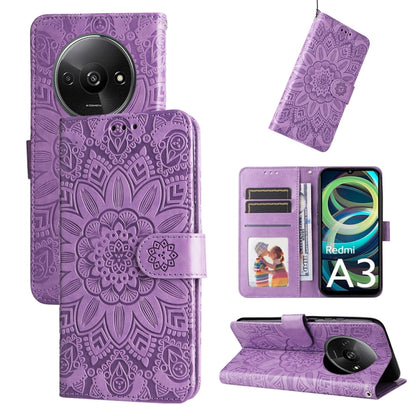 Embossed Sunflower Leather Phone Case, For Xiaomi Redmi A3, For Xiaomi Redmi Note13 Pro 4G Global/Poco M6 Pro 4G, For Xiaomi Redmi Note13 4G, For Xiaomi Redmi K70E