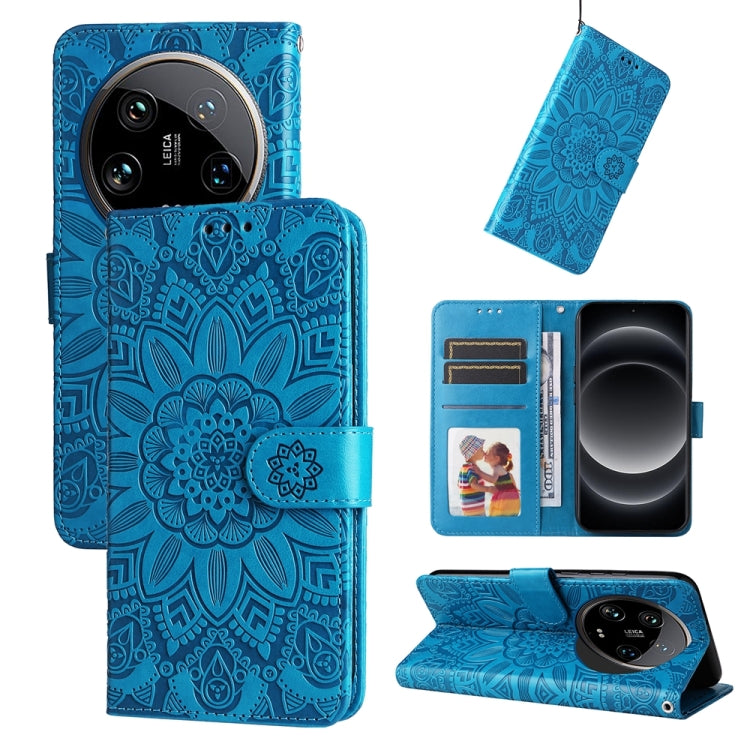 Embossed Sunflower Leather Phone Case, For Xiaomi 14 Ultra, For Xiaomi 14 Pro, For Xiaomi 14, For Xiaomi Redmi Note13 5G Global