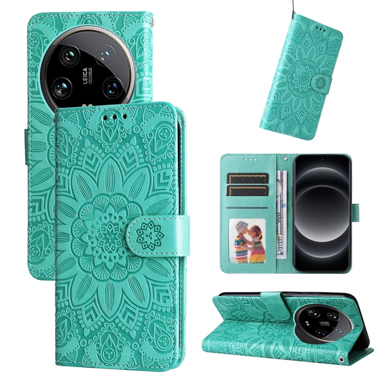 Embossed Sunflower Leather Phone Case, For Xiaomi 14 Ultra, For Xiaomi 14 Pro, For Xiaomi 14, For Xiaomi Redmi Note13 5G Global