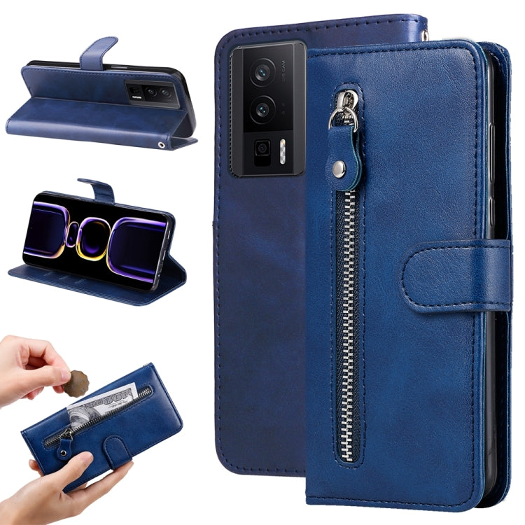 Calf Texture Zipper Leather Phone Case, For Xiaomi 13T / Redmi K60 Ultra, For Xiaomi Redmi Poco F5, For Xiaomi Redmi K60 / K60 Pro, For Xiaomi Redmi Note 12S 4G