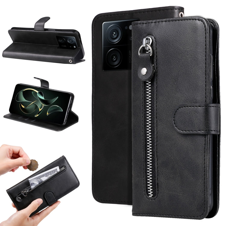 Calf Texture Zipper Leather Phone Case, For Xiaomi 13T / Redmi K60 Ultra, For Xiaomi Redmi Poco F5, For Xiaomi Redmi K60 / K60 Pro, For Xiaomi Redmi Note 12S 4G