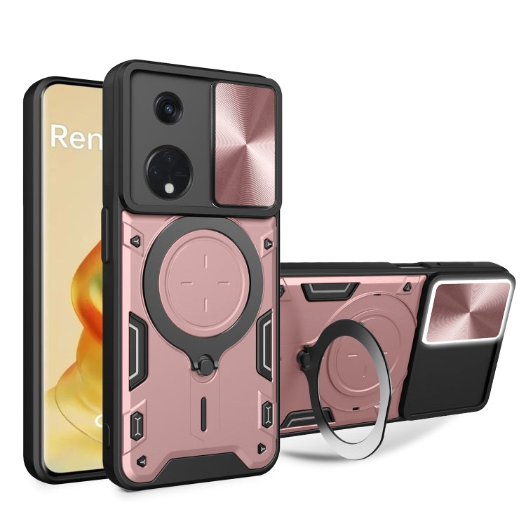 CD Texture Sliding Camshield Magnetic Holder Phone Case, For OPPO F23 5G India / A98 5G / A1 5G, For OPPO Find X8 Pro, For OPPO Reno8 T 5G, For OPPO A17 4G