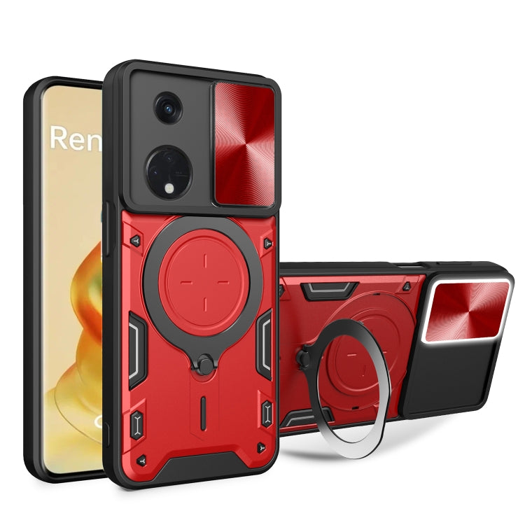 CD Texture Sliding Camshield Magnetic Holder Phone Case, For OPPO F23 5G India / A98 5G / A1 5G, For OPPO Find X8 Pro, For OPPO Reno8 T 5G, For OPPO A17 4G