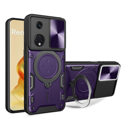 CD Texture Sliding Camshield Magnetic Holder Phone Case, For OPPO F23 5G India / A98 5G / A1 5G, For OPPO Find X8 Pro, For OPPO Reno8 T 5G, For OPPO A17 4G