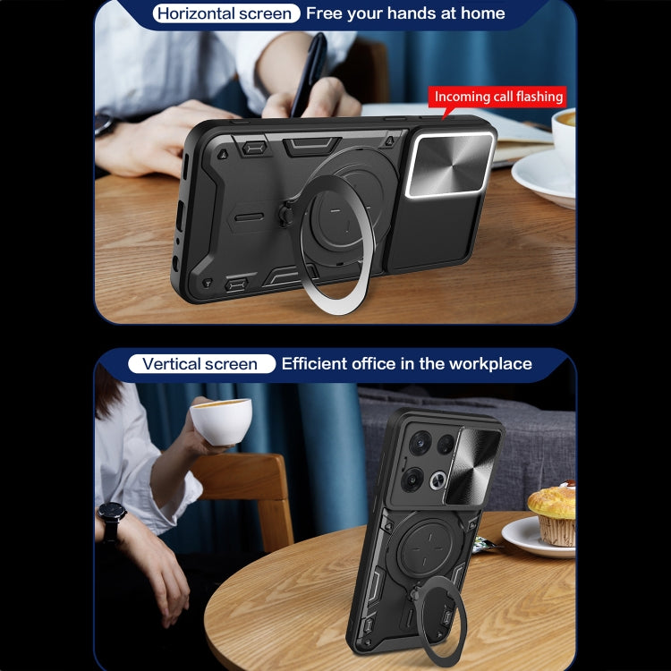 CD Texture Sliding Camshield Magnetic Holder Phone Case, For OPPO Reno8 Pro 5G, For OPPO Reno8 5G, For OPPO Reno7 4G / F21 Pro 4G, For OPPO Reno7 5G