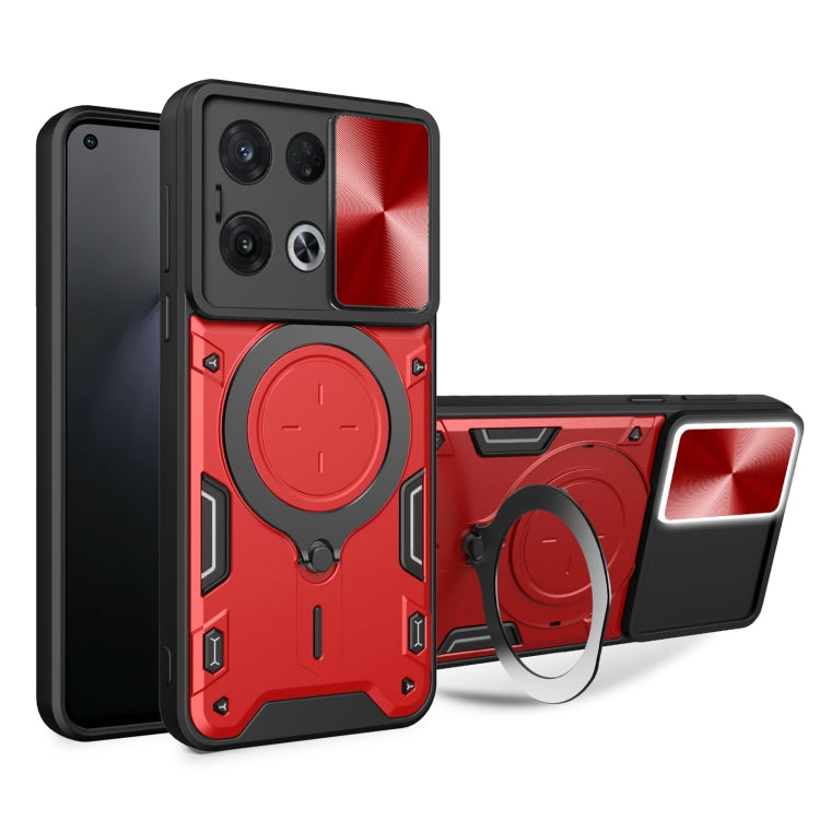 CD Texture Sliding Camshield Magnetic Holder Phone Case, For OPPO Reno8 Pro 5G, For OPPO Reno8 5G, For OPPO Reno7 4G / F21 Pro 4G, For OPPO Reno7 5G