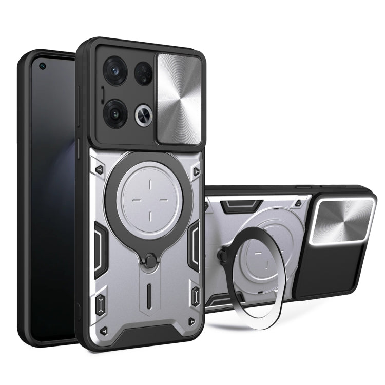 CD Texture Sliding Camshield Magnetic Holder Phone Case, For OPPO Reno8 Pro 5G, For OPPO Reno8 5G, For OPPO Reno7 4G / F21 Pro 4G, For OPPO Reno7 5G