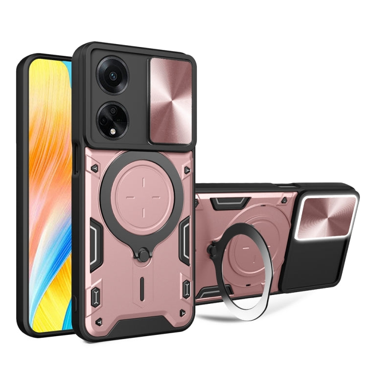 CD Texture Sliding Camshield Magnetic Holder Phone Case, For OPPO F23 5G India / A98 5G / A1 5G, For OPPO Find X8 Pro, For OPPO Reno8 T 5G, For OPPO A17 4G