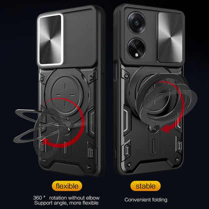 CD Texture Sliding Camshield Magnetic Holder Phone Case, For OPPO F23 5G India / A98 5G / A1 5G, For OPPO Find X8 Pro, For OPPO Reno8 T 5G, For OPPO A17 4G