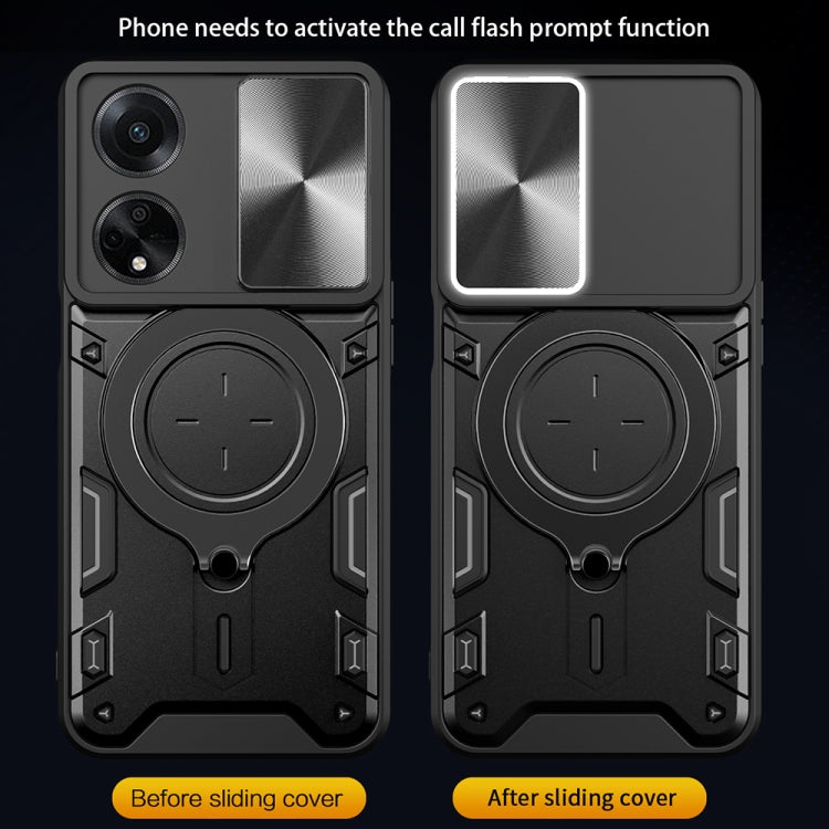 CD Texture Sliding Camshield Magnetic Holder Phone Case, For OPPO F23 5G India / A98 5G / A1 5G, For OPPO Find X8 Pro, For OPPO Reno8 T 5G, For OPPO A17 4G