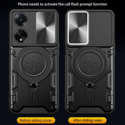CD Texture Sliding Camshield Magnetic Holder Phone Case, For OPPO F23 5G India / A98 5G / A1 5G, For OPPO Find X8 Pro, For OPPO Reno8 T 5G, For OPPO A17 4G