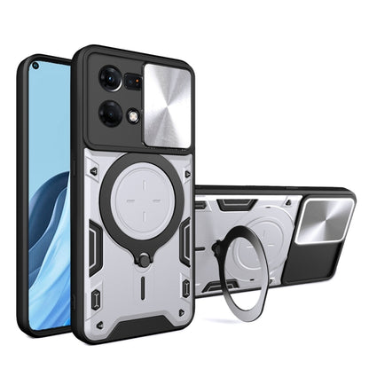 CD Texture Sliding Camshield Magnetic Holder Phone Case, For OPPO Reno8 Pro 5G, For OPPO Reno8 5G, For OPPO Reno7 4G / F21 Pro 4G, For OPPO Reno7 5G