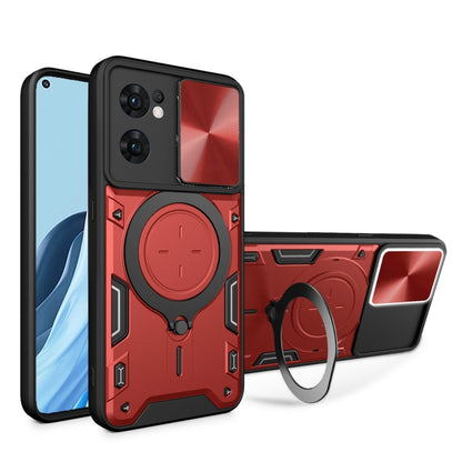 CD Texture Sliding Camshield Magnetic Holder Phone Case, For OPPO Reno8 Pro 5G, For OPPO Reno8 5G, For OPPO Reno7 4G / F21 Pro 4G, For OPPO Reno7 5G