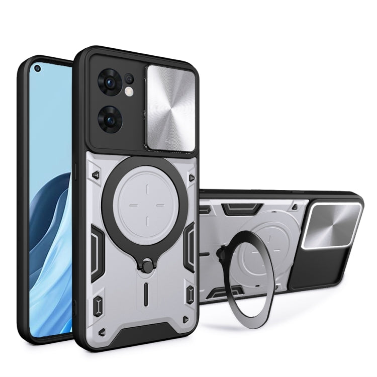 CD Texture Sliding Camshield Magnetic Holder Phone Case, For OPPO Reno8 Pro 5G, For OPPO Reno8 5G, For OPPO Reno7 4G / F21 Pro 4G, For OPPO Reno7 5G