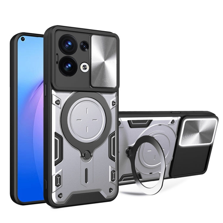 CD Texture Sliding Camshield Magnetic Holder Phone Case, For OPPO Reno8 Pro 5G, For OPPO Reno8 5G, For OPPO Reno7 4G / F21 Pro 4G, For OPPO Reno7 5G