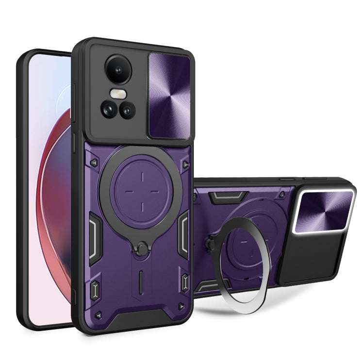 CD Texture Sliding Camshield Magnetic Holder Phone Case, For OPPO A38 4G Global, For OPPO A58 4G Global, For OPPO Reno10 5G Global, For OPPO A78 4G