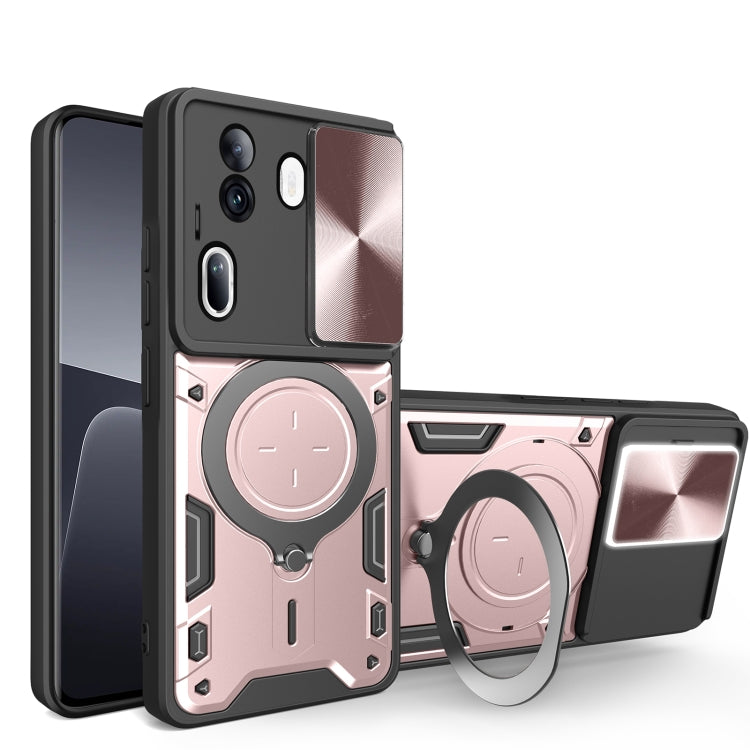 CD Texture Sliding Camshield Magnetic Holder Phone Case, For OPPO Reno12 5G Global, For OPPO Reno11 F 5G Global, For OPPO Reno11 5G Global, For OPPO Reno11 Pro 5G Global