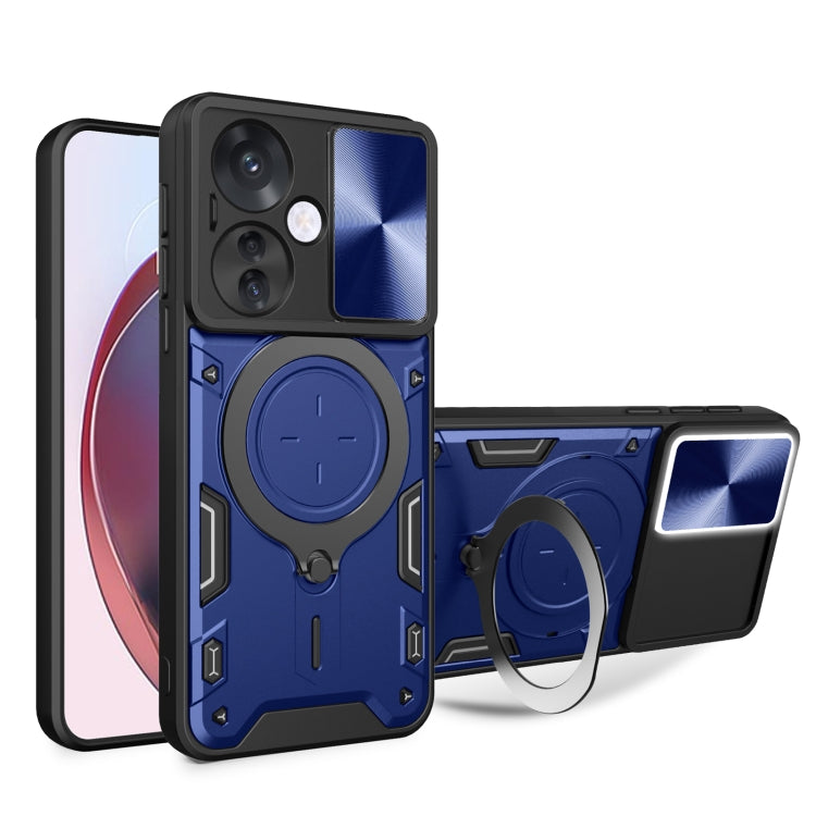 CD Texture Sliding Camshield Magnetic Holder Phone Case, For OPPO Reno12 5G Global, For OPPO Reno11 F 5G Global, For OPPO Reno11 5G Global, For OPPO Reno11 Pro 5G Global