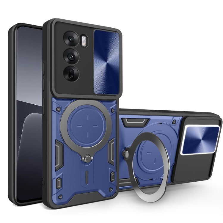 CD Texture Sliding Camshield Magnetic Holder Phone Case, For OPPO A3x 5G India / A3x 4G, For OPPO Reno12 F 5G Global, For OPPO A3 Pro 5G India, For OPPO Reno12 Pro 5G Global