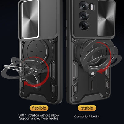 CD Texture Sliding Camshield Magnetic Holder Phone Case, For OPPO Reno12 5G Global, For OPPO Reno11 F 5G Global, For OPPO Reno11 5G Global, For OPPO Reno11 Pro 5G Global